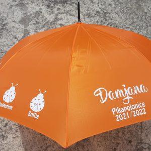 Dežnik z imeni otrok - oranžni
